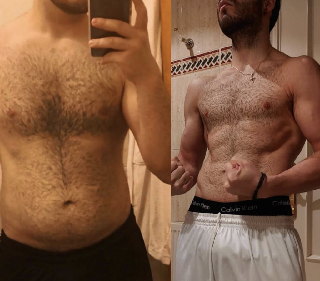 De 85 kg a 67 kg, con abdominales marcados. Juan Carlos
