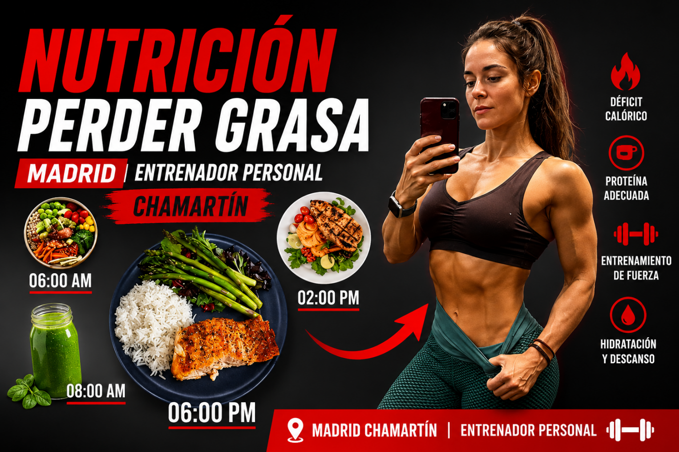 Nutrición para perder grasa en Madrid con Marcos Martín, entrenador personal en Chamartín