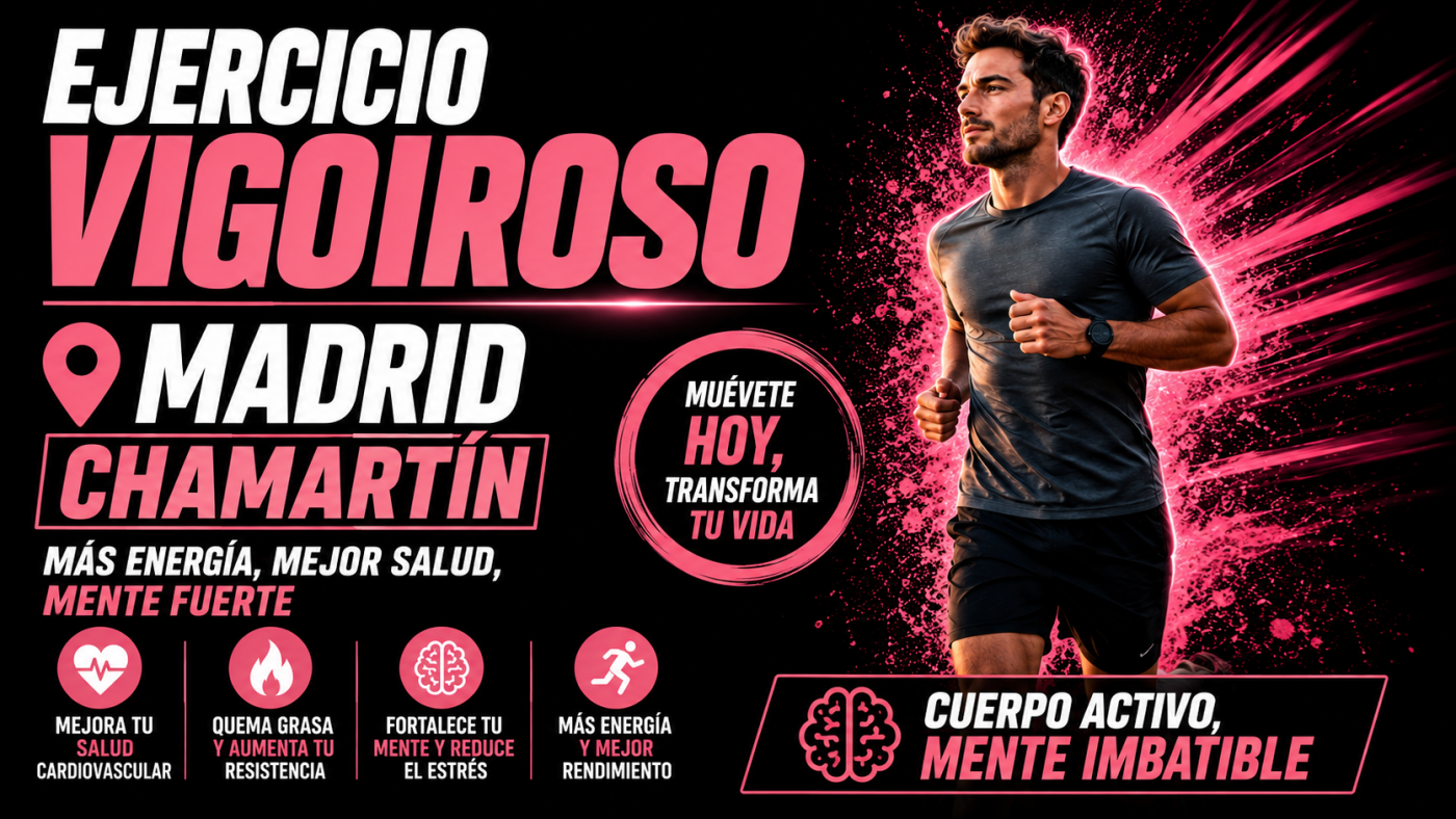 Ejercicio vigoroso para la salud en Madrid — Marcos Martín entrenador personal Yoofit Chamartín alta intensidad