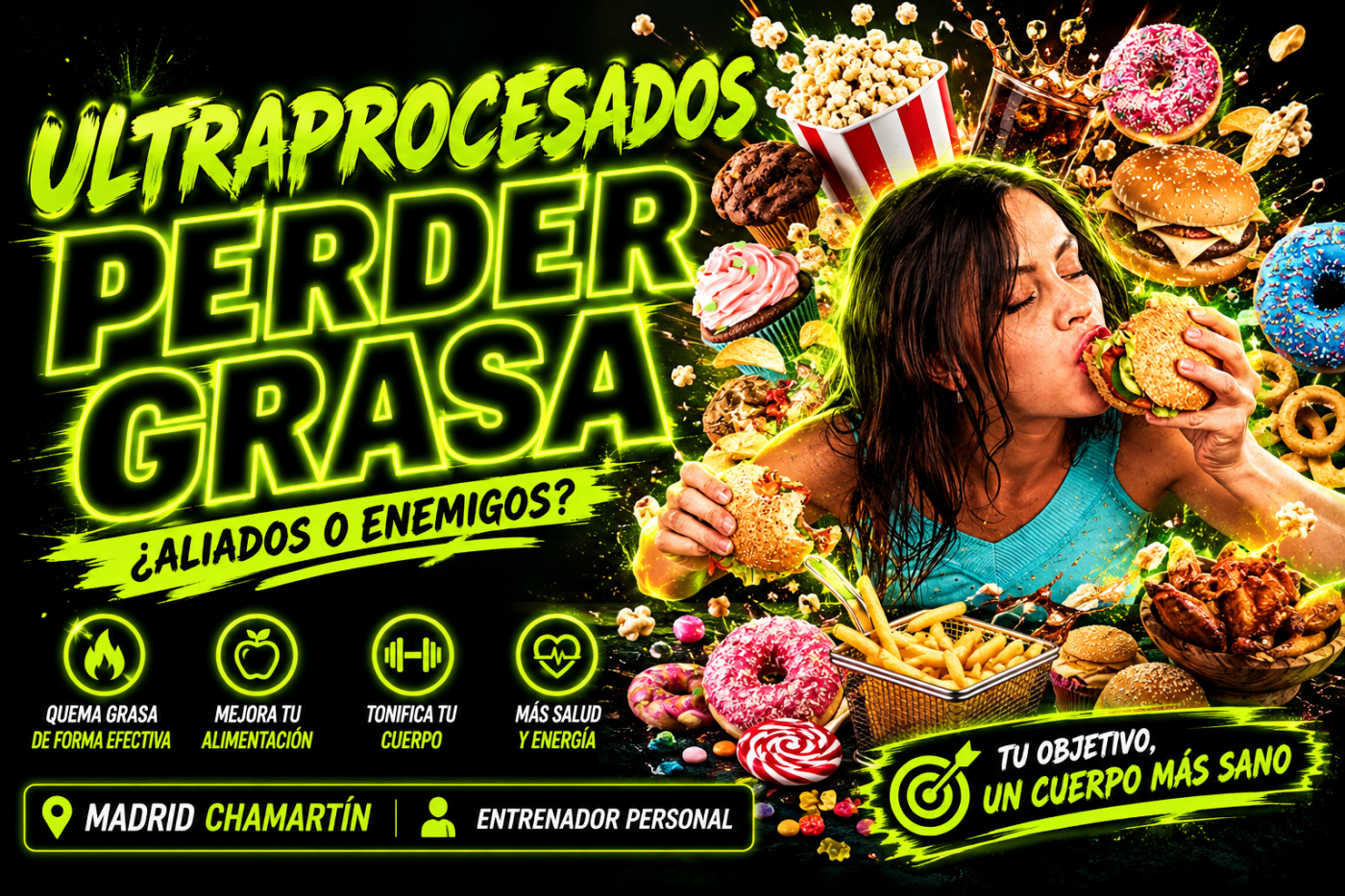 Ultraprocesados perder grasa Madrid — Marcos Martín entrenador personal Yoofit Chamartín clasificación NOVA dieta procesada pérdida de peso