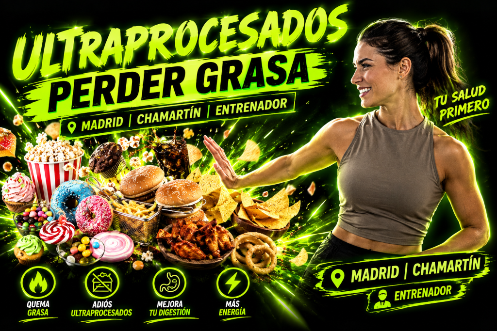 Ultraprocesados perder grasa Madrid — Marcos Martín entrenador personal Yoofit Chamartín clasificación NOVA dieta procesada pérdida de peso